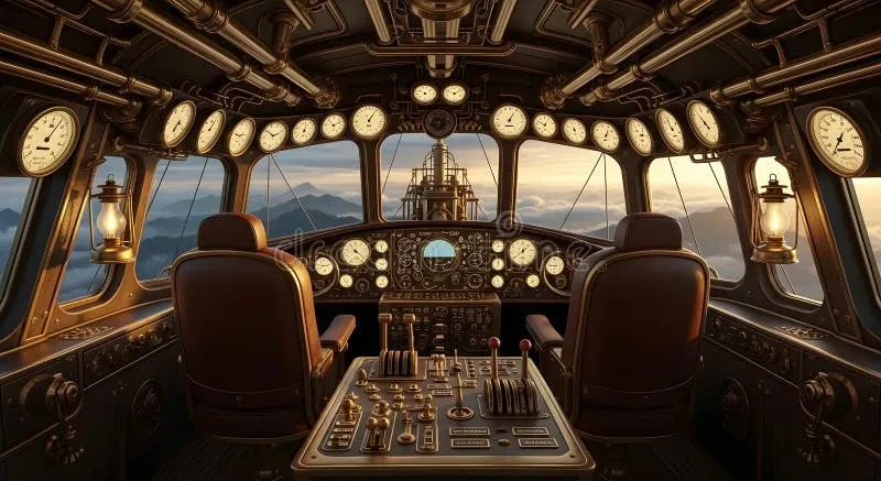 银河国际APP下载蒸汽飞艇驾驶舱内部